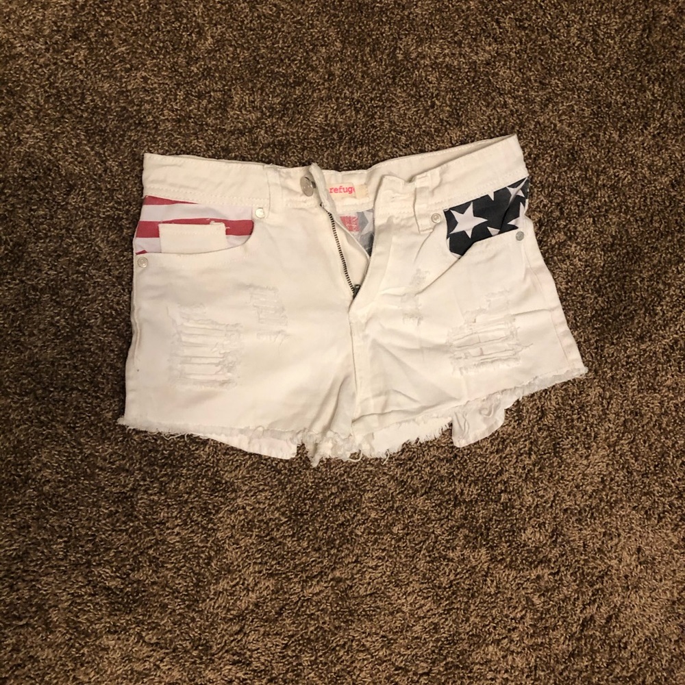 White flag 4th of July shorts